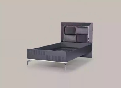 Bett Loft Holz Schwarz Design 120x200cm Bettrahmen Gepolstertes